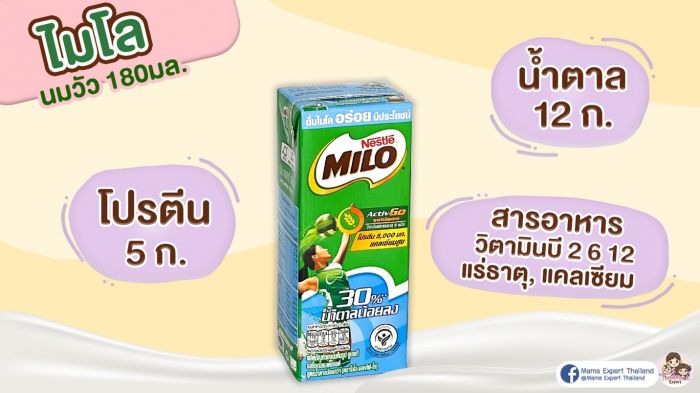 นมกล่องสำหรับเด็ก ไมโล นมช็อกโกแลตมอลต์ UHT สูตรน้ำตาลน้อยกว่า
