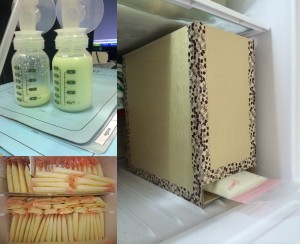 DIY : กล่องคอนโดจัดระเบียบสต๊อกนมแม่ 2. ใช้สก๊อตเทปต่อแต่ละชิ้นเข้ากัน